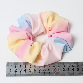 Large Rainbow Hair Scrunchies Elastic Hair Bands Ponytail Holder Πολύχρωμη oversized Scrunchie δέσιμο μαλλιών για κορίτσι γυναίκες