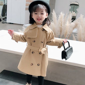 Μπουφάν England Style Windbreaker 1-6 Y Girls Μακριές καμπαρντίνες Girl Fashion Ανοιξιάτικο παλτό φθινοπώρου Νέα παιδικά casual ρούχα