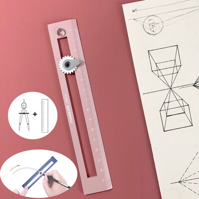 1 buc două-în-un busole de culoare multifuncțională desen cerc instrument DIY geometric busolă riglă pentru birou școală acasă