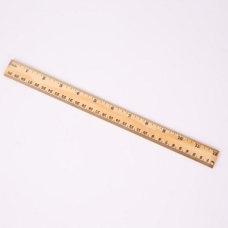 12 бр. 30 см дървена права линийка Метрична линийка Прецизен двустранен инструмент за измерване Офис Училищни канцеларски материали Подаръци за ученици