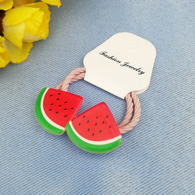 2бр. Сладки плодове, зеленчуци, банан, диня, еластични ленти за коса, деца, деца, въжета, аксесоари за коса, държач за опашка