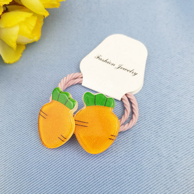 2бр. Сладки плодове, зеленчуци, банан, диня, еластични ленти за коса, деца, деца, въжета, аксесоари за коса, държач за опашка