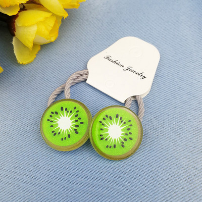 2бр. Сладки плодове, зеленчуци, банан, диня, еластични ленти за коса, деца, деца, въжета, аксесоари за коса, държач за опашка