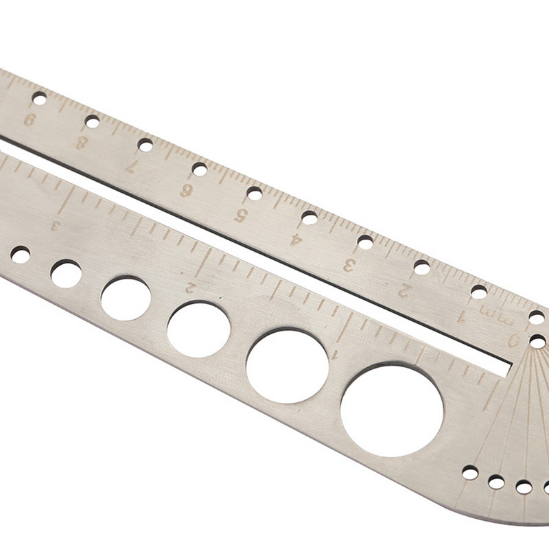Skaidra mēroga leņķa mērītājs nerūsējošā tērauda transportiera daudzfunkcionāls zīmēšanas lineāls instrumenta mēroga lineāls biroja kompasa transportiera rīks
