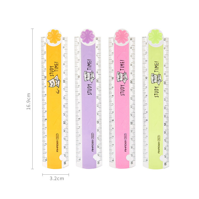 30 CM Kawaii Cute Kawaii Study Time Sklopivo ravnalo Višenamjensko DIY ravnalo za crtanje za djecu, studente Uredski školski pribor