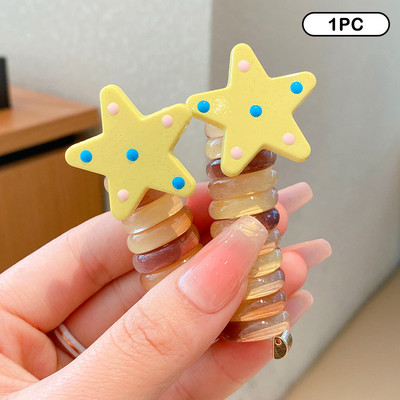 Моден плат Пеперуда Телефонна линия Пръстен за коса Цветни щипки за коса Конска опашка Гумени ленти за коса Аксесоари за коса Деца Момичета