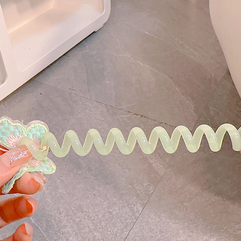 Моден плат Пеперуда Телефонна линия Пръстен за коса Цветни щипки за коса Конска опашка Гумени ленти за коса Аксесоари за коса Деца Момичета