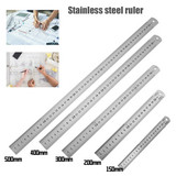 15/20/30/40/50 cm rozsdamentes acél fém egyenes vonalzó vonalzó szerszám Precíziós kétoldalas mérőrajzoló tartozék kéziszerszám