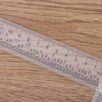 Нова 6-инчова прозрачна акрилна T-квадратна линийка Инчова метрична T-квадратна прозрачна линейка за измерване на скала както в инчове, така и в метрични измервания