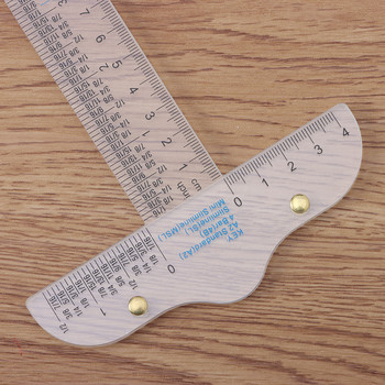 Нова 6-инчова прозрачна акрилна T-квадратна линийка Инчова метрична T-квадратна прозрачна линейка за измерване на скала както в инчове, така и в метрични измервания