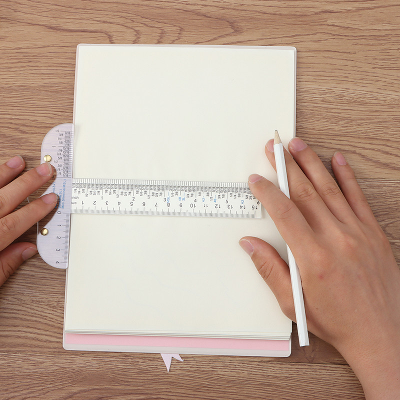 Uus 6-tolline läbipaistev akrüülist T-kujuline joonlaud, tolline T-ruudu läbipaistev mõõteskaala reegel nii tollide kui ka meetermõõdustikus