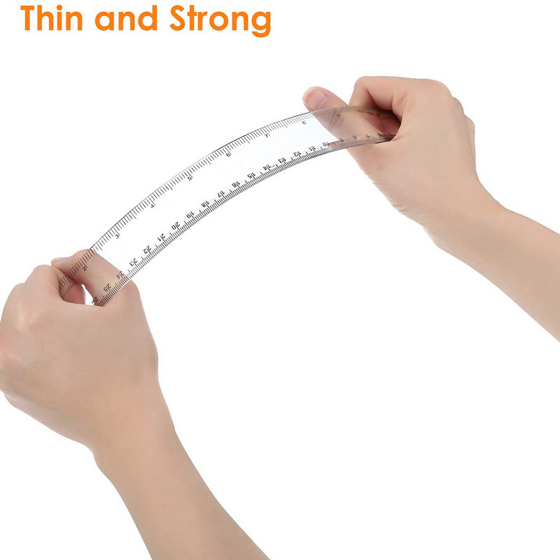 1 tk plastikust joonlaud 15/20/30 cm standardse/meetrilise joonlauaga mõõteriist õpilaskooli kontori kahepoolne trükkimine koolitarbed