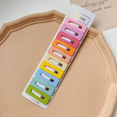 10 tk/komplekt Värvilised BB-klambrid Candy Color Magusad geomeetrilised juukseklambrid Naistele Tüdrukutele Juuksekoristus Juuksenõel Barrette Juukseaksessuaarid