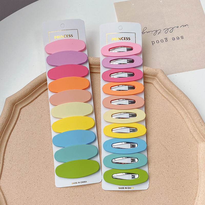 10db/készlet Színes BB Clipek Candy Color Édes geometrikus hajcsattok Női Lányok Hajdísz Hajtű Barrette Haj kiegészítők