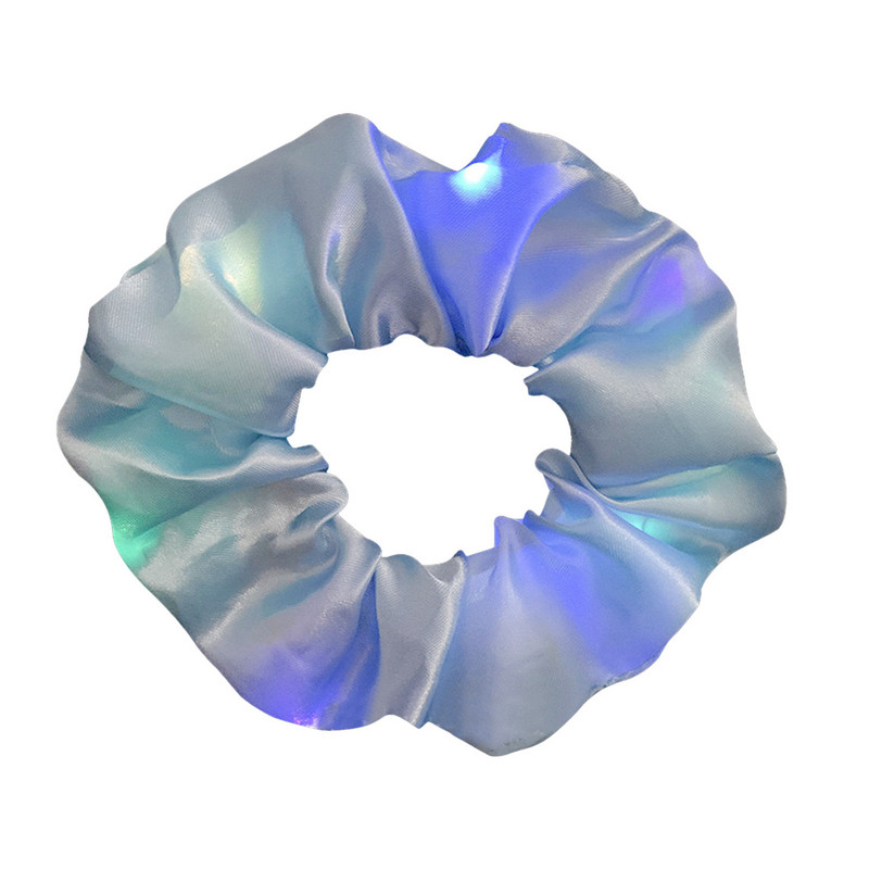 Φωτεινές λωρίδες μαλλιών LED Scrunchies Γυναικεία κοριτσίστικα Καπέλα Ελαστικό σχοινί μαλλιών Δαχτυλίδι καρπού με λαστιχένια ζώνη Αξεσουάρ μαλλιών