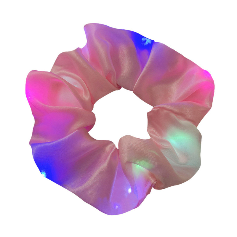 Φωτεινές λωρίδες μαλλιών LED Scrunchies Γυναικεία κοριτσίστικα Καπέλα Ελαστικό σχοινί μαλλιών Δαχτυλίδι καρπού με λαστιχένια ζώνη Αξεσουάρ μαλλιών