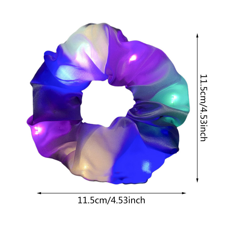 Φωτεινές λωρίδες μαλλιών LED Scrunchies Γυναικεία κοριτσίστικα Καπέλα Ελαστικό σχοινί μαλλιών Δαχτυλίδι καρπού με λαστιχένια ζώνη Αξεσουάρ μαλλιών