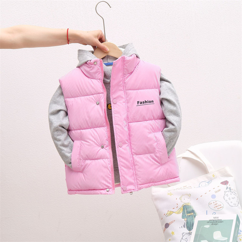 Ριγέ γιλέκο για παιδικό γιλέκο με φερμουάρ Τσέπη για αγόρια και μπουφάν για κορίτσια 2024 Χειμώνας ζεστό πανωφόρι γιλέκο για παιδιά αγόρια παιδικό γιλέκο