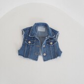 Дънкова жилетка за бебета и момичета Детско горно облекло Пролетно дънково яке без ръкави Горно облекло Жилетка за малко дете Детски летни палта с пискюли