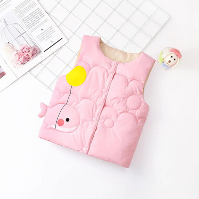 Őszi téli meleg mellény 2-6 éves gyerekeknek kislányoknak aranyos rajzfilm mellény Pamut párnázott felsőruházat gyerek fiú dzsekik