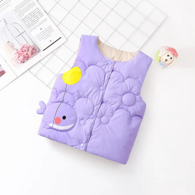 Őszi téli meleg mellény 2-6 éves gyerekeknek kislányoknak aranyos rajzfilm mellény Pamut párnázott felsőruházat gyerek fiú dzsekik
