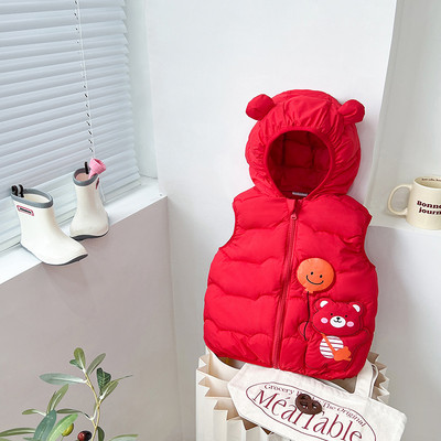 Őszi téli meleg mellény 2-6 éves gyerekeknek kislányoknak aranyos rajzfilm mellény Pamut párnázott felsőruházat gyerek fiú dzsekik