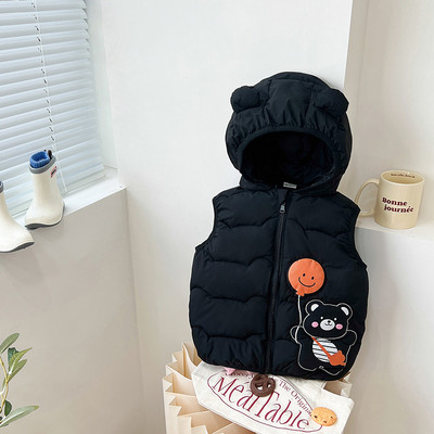 Őszi téli meleg mellény 2-6 éves gyerekeknek kislányoknak aranyos rajzfilm mellény Pamut párnázott felsőruházat gyerek fiú dzsekik