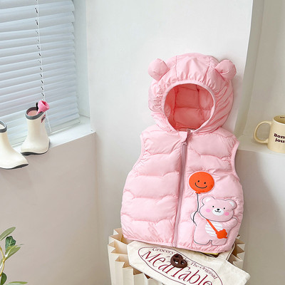 Őszi téli meleg mellény 2-6 éves gyerekeknek kislányoknak aranyos rajzfilm mellény Pamut párnázott felsőruházat gyerek fiú dzsekik