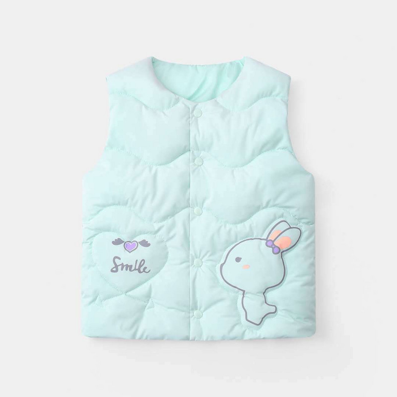 Őszi téli meleg mellény 2-6 éves gyerekeknek kislányoknak aranyos rajzfilm mellény Pamut párnázott felsőruházat gyerek fiú dzsekik