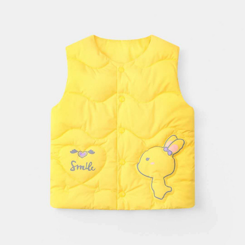 Őszi téli meleg mellény 2-6 éves gyerekeknek kislányoknak aranyos rajzfilm mellény Pamut párnázott felsőruházat gyerek fiú dzsekik