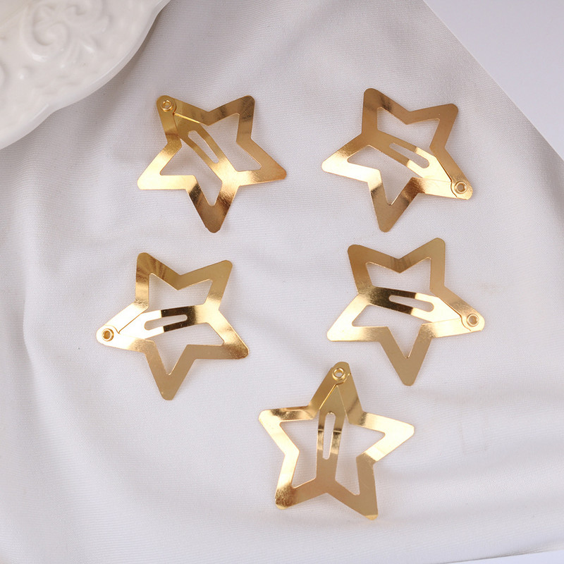 10 τεμάχια/Παρτίδα Νέο χαριτωμένο χρυσό, επιχρυσωμένο, επιμεταλλωμένο αστέρι, κλιπ μαλλιών από κράμα Barrettes, Small star φουρκέτα με κλιπ για κορίτσια, γυναικεία αξεσουάρ