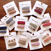 Нови щипки за коса за бебета и момичета Детска есенна бродерия, фиби с цветя, овална плетена тъкан, покрита с корейски деца, прекрасни вълнени шапки