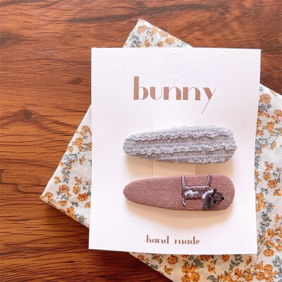 Нови щипки за коса за бебета и момичета Детска есенна бродерия, фиби с цветя, овална плетена тъкан, покрита с корейски деца, прекрасни вълнени шапки