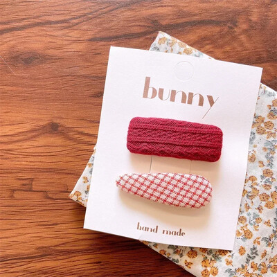 Нови щипки за коса за бебета и момичета Детска есенна бродерия, фиби с цветя, овална плетена тъкан, покрита с корейски деца, прекрасни вълнени шапки