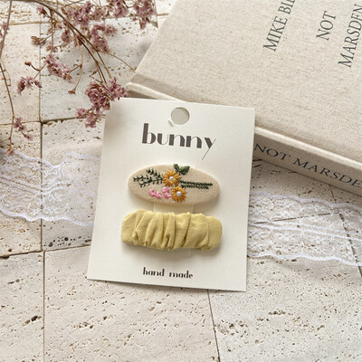 Нови щипки за коса за бебета и момичета Детска есенна бродерия, фиби с цветя, овална плетена тъкан, покрита с корейски деца, прекрасни вълнени шапки