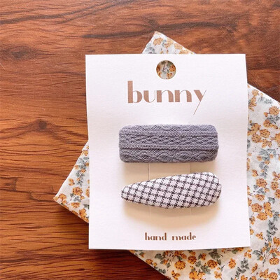 Нови щипки за коса за бебета и момичета Детска есенна бродерия, фиби с цветя, овална плетена тъкан, покрита с корейски деца, прекрасни вълнени шапки