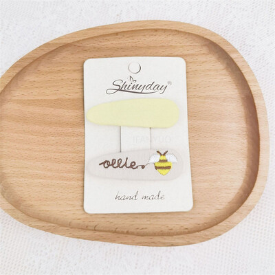 Нови щипки за коса за бебета и момичета Детска есенна бродерия, фиби с цветя, овална плетена тъкан, покрита с корейски деца, прекрасни вълнени шапки