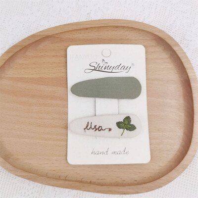 Нови щипки за коса за бебета и момичета Детска есенна бродерия, фиби с цветя, овална плетена тъкан, покрита с корейски деца, прекрасни вълнени шапки