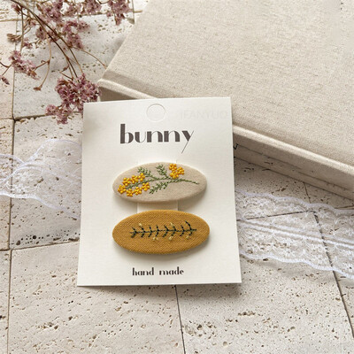 Нови щипки за коса за бебета и момичета Детска есенна бродерия, фиби с цветя, овална плетена тъкан, покрита с корейски деца, прекрасни вълнени шапки