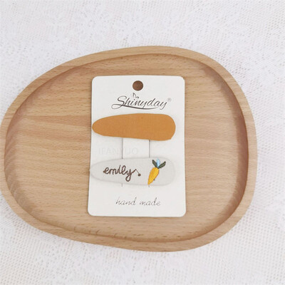 Нови щипки за коса за бебета и момичета Детска есенна бродерия, фиби с цветя, овална плетена тъкан, покрита с корейски деца, прекрасни вълнени шапки