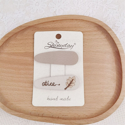 Нови щипки за коса за бебета и момичета Детска есенна бродерия, фиби с цветя, овална плетена тъкан, покрита с корейски деца, прекрасни вълнени шапки