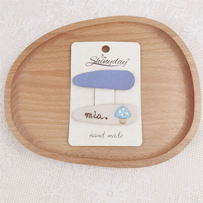 Нови щипки за коса за бебета и момичета Детска есенна бродерия, фиби с цветя, овална плетена тъкан, покрита с корейски деца, прекрасни вълнени шапки