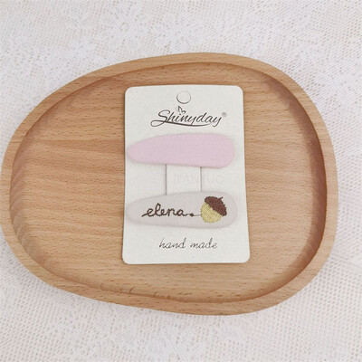 Нови щипки за коса за бебета и момичета Детска есенна бродерия, фиби с цветя, овална плетена тъкан, покрита с корейски деца, прекрасни вълнени шапки