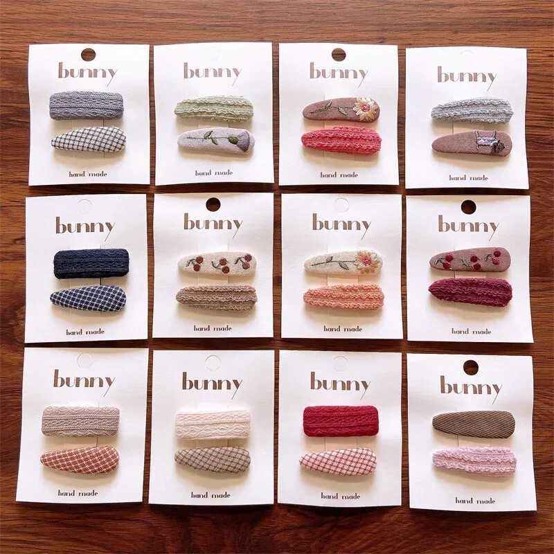 Нови щипки за коса за бебета и момичета Детска есенна бродерия, фиби с цветя, овална плетена тъкан, покрита с корейски деца, прекрасни вълнени шапки