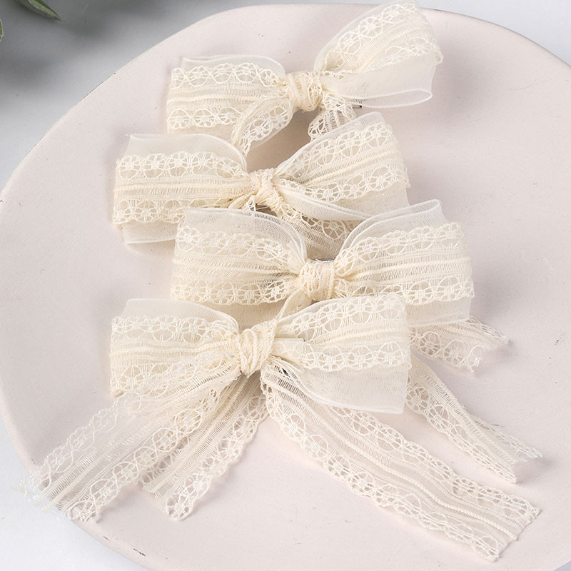 6 τμχ Δαντελένια φιόγκοι για τα μαλλιά Κλιπ χαριτωμένα κορίτσια φουρκέτες Μασίφ κλιπ για τα μαλλιά με μπλοκ πάπιας Barrettes Παιδικά καλύμματα κεφαλής Μόδα αξεσουάρ μαλλιών