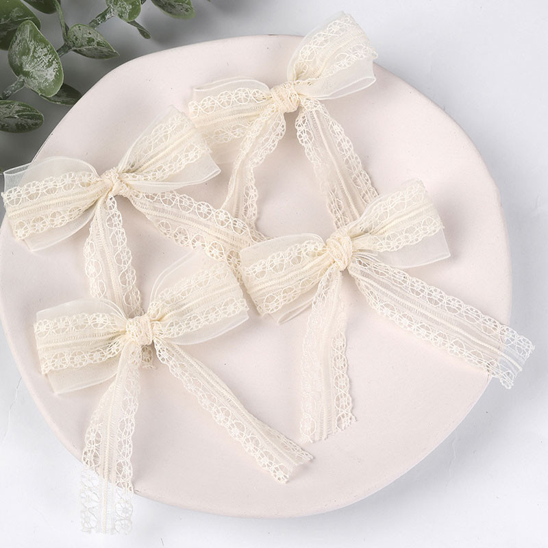 6 τμχ Δαντελένια φιόγκοι για τα μαλλιά Κλιπ χαριτωμένα κορίτσια φουρκέτες Μασίφ κλιπ για τα μαλλιά με μπλοκ πάπιας Barrettes Παιδικά καλύμματα κεφαλής Μόδα αξεσουάρ μαλλιών