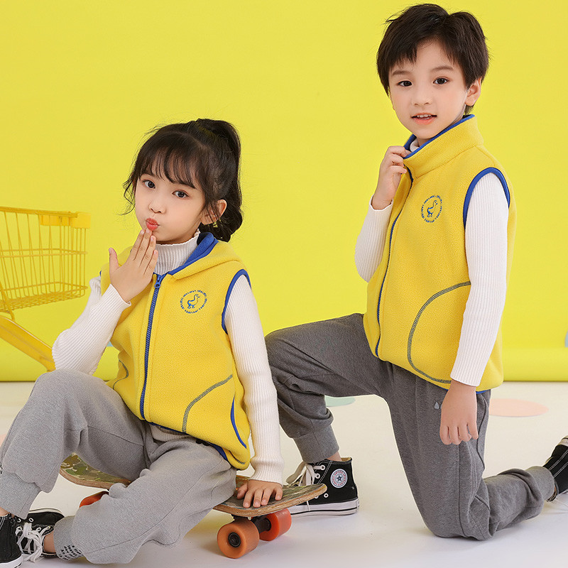 Νέο Φθινοπωρινό Χειμώνα Παιδικά Μπλουζάκια Ρούχα Μπουφάν 2-11Τ Χρώματα Candy Βρεφικά Γιλέκα για αγόρια Κορίτσια Casual Παιδικό γιλέκο με κουκούλα