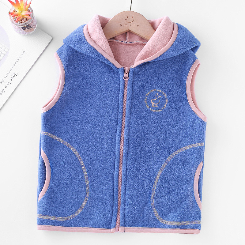 Νέο Φθινοπωρινό Χειμώνα Παιδικά Μπλουζάκια Ρούχα Μπουφάν 2-11Τ Χρώματα Candy Βρεφικά Γιλέκα για αγόρια Κορίτσια Casual Παιδικό γιλέκο με κουκούλα