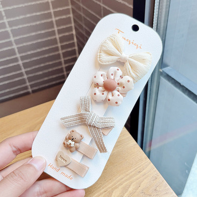 5kom/set Ukosnice za djevojčice s mašnama Slatki cvjetni točkasti medvjed Dječje kopče za kosu Dječje ukosnice Dodaci za kosu za bebe