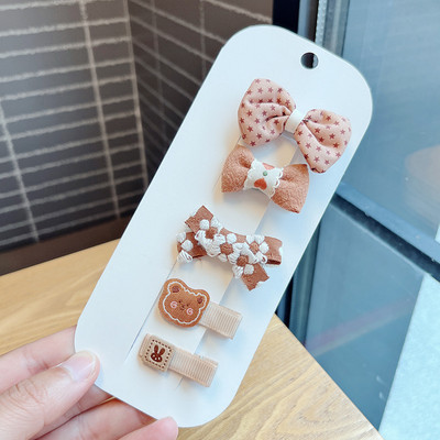 5kom/set Ukosnice za djevojčice s mašnama Slatki cvjetni točkasti medvjed Dječje kopče za kosu Dječje ukosnice Dodaci za kosu za bebe